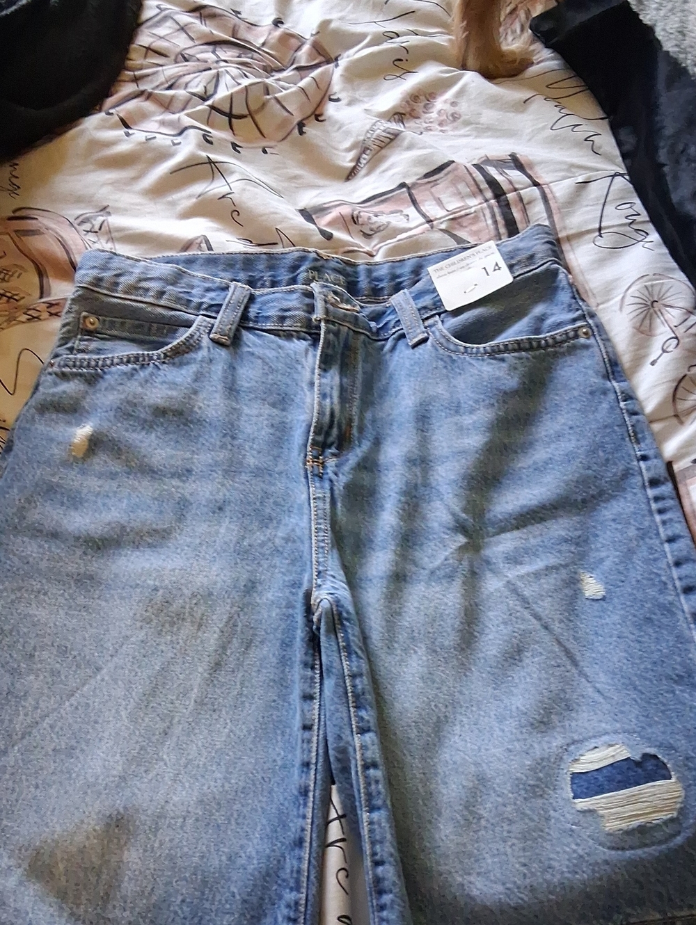 The Children's Place Light Blue Ripped Denim Shorts